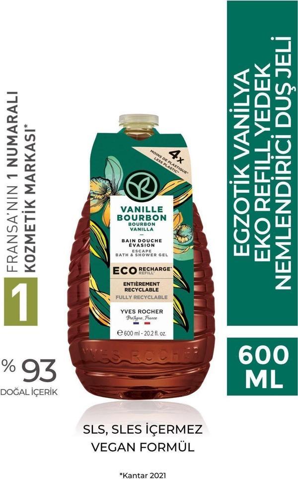 Yves Rocher Nemlendirici Eko Refill Yedek Duş Jeli - Egzotik Vanilya-600 Ml-59471 - Image 1