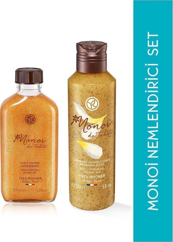 Yves Rocher Orjinal Boy Monoi Vücut Yağı, Peelingli Duş Yağı Seti - Image 1