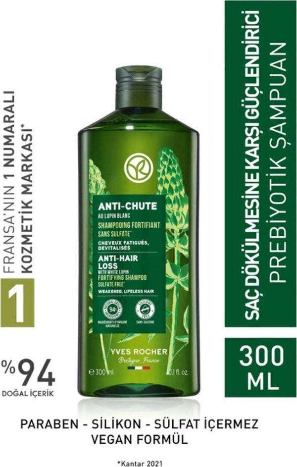 Yves Rocher Saç Dökülmesine Karşı (Anti-Chute) Güçlendirici Prebiyotik Şampuan - Sülfatsız &-300 Ml - Image 1