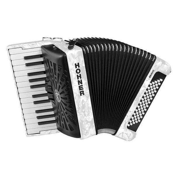 Hohner A16952 Bravo II 60 Akordiyon (Beyaz) - Image 1