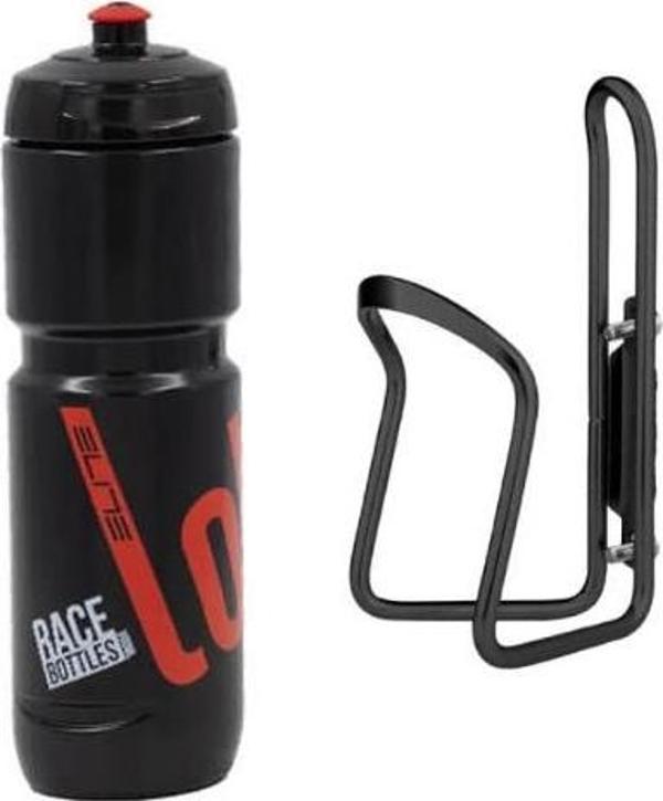 BİKE SKY Elite Super Loli 800ML Bisiklet Matara Kafes Seti Siyah - Image 1