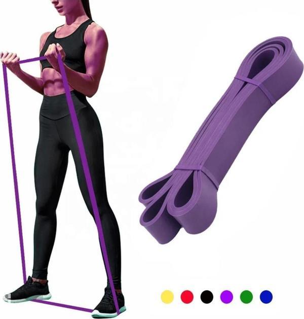Leyaton Direnç Lastiği Direnç Bandı Powerband Mor  (208Cm X 4.5 Mm X 32Mm) - Image 1
