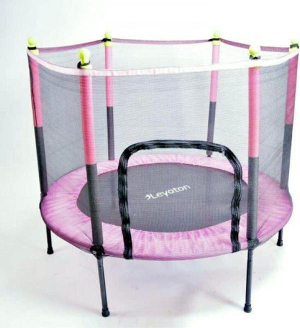 Leyaton Fileli Büyük Boy Trambolin 140 Cm Çap Pembe - Image 1