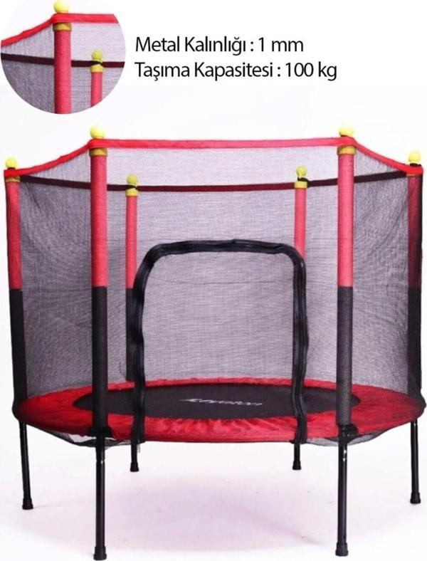 Leyaton Güvenlik Korumalı Fileli 140 Cm Özel Fermuar Güven Konforlu Çocuk Trampolini 55 İnç Trambolin - Image 1