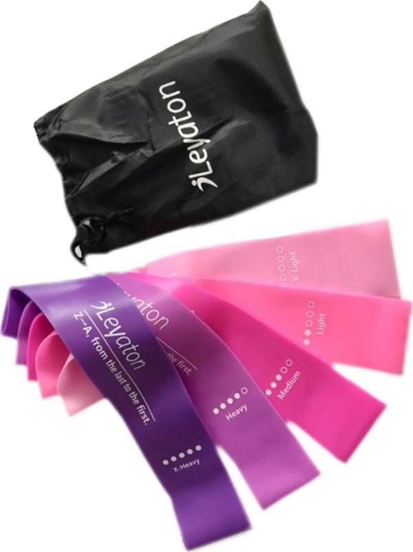 Leyaton 5'Li Aerobik Bandı Latex Bant Set Pilates Yoga Lastiği - Image 1