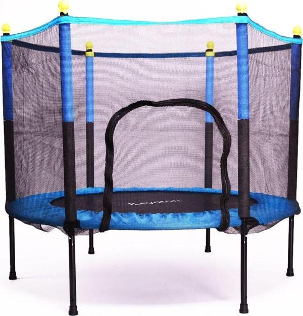 Leyaton Güvenlik Korumalı Fileli 140 Cm Özel Fermuar Güven Konforlu Çocuk Trampolini 55 İnç Trambolin - Image 1