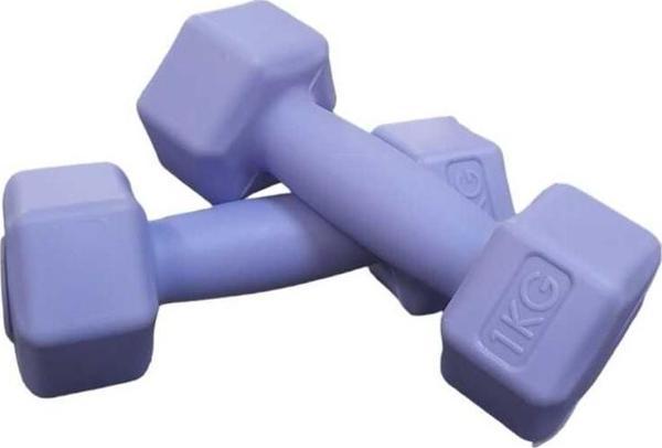Mrt 1 Kg X2 Adet Mini Plastik Dambıl Lila - Image 1