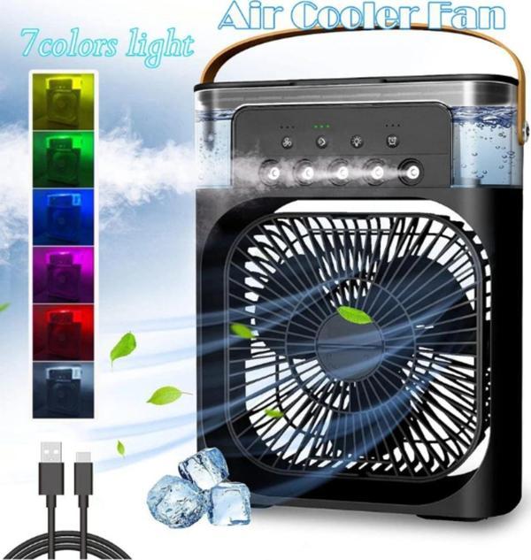 Smith Rgb Mini Klima Taşınabilir Hava Soğutucu Usb Fan 3 Kademeli Hava Temizleyici Vantilatör - Image 1