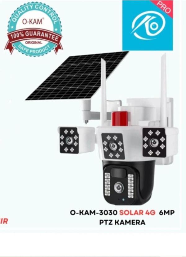 O-Kam 3030 4G 6Mp Ptz Dual Lens 360° Güneş Panelli 2 Kameralı 3 Görüntülü - Image 1