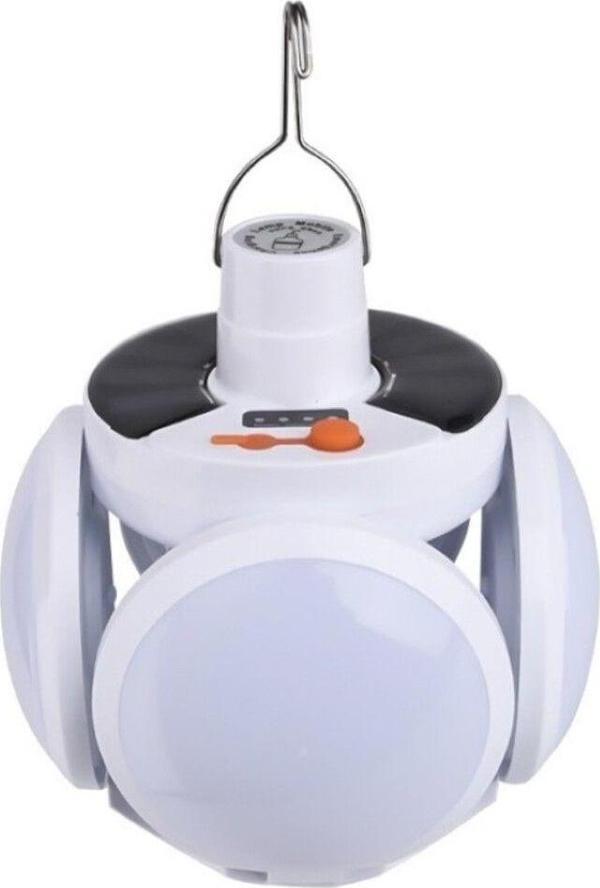 Tawitec Yuvarlak Solar Led Kamp Lambası – Işıldak – Usb’Den / Gün Işığında Şarj- 5 Kanatlı – 90° - Image 1