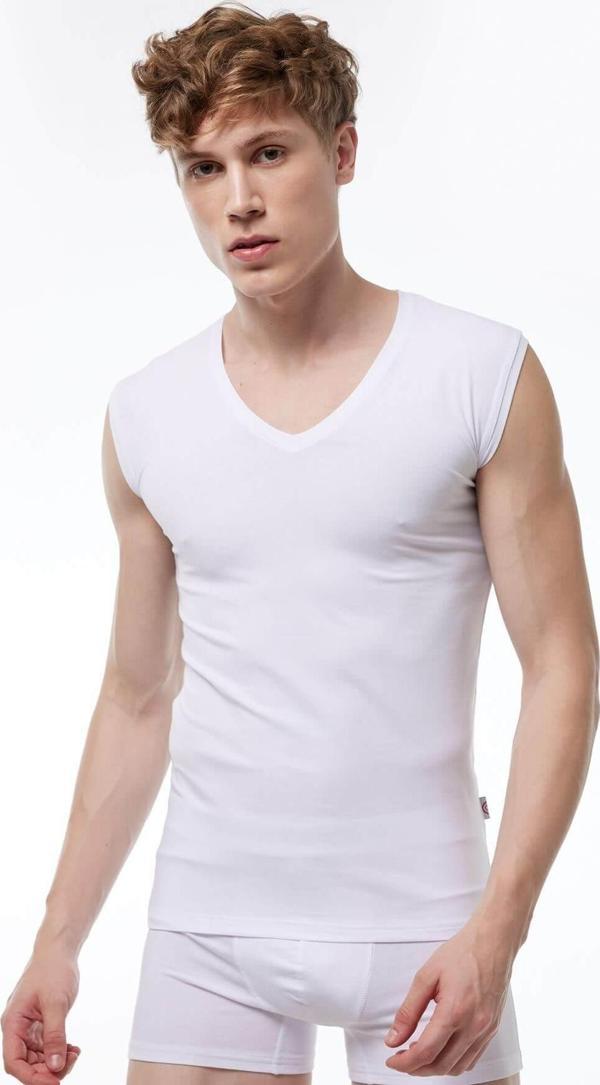 Malabadi 064 Erkek V Yaka İz Yapmayan Modal Kolsuz Lycralı Atlet - Image 1