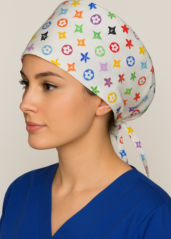 Odeys Renkli Yıldızlar Doktor Hemşire Aşçı Cerrahi Hastane Bonesi Bandana M471 - Image 1