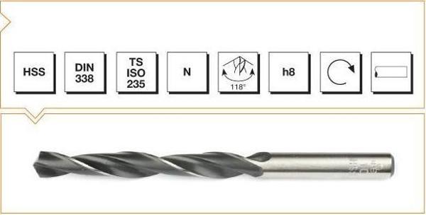 MTE HSS DIN 338/R-N SİL.SAPLI KISA MAT. UCU-HADDELİ 8 mm - Image 1