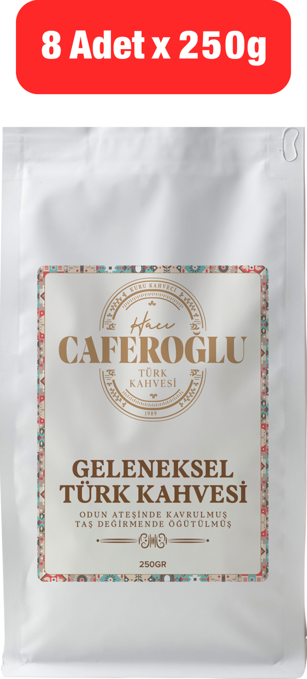 Odun Ateşinde Kavrulmuş Taş Değirmende Öğütülmüş Geleneksel Türk Kahvesi (8 Adet 250 Gr / 2 Kg) - Image 1
