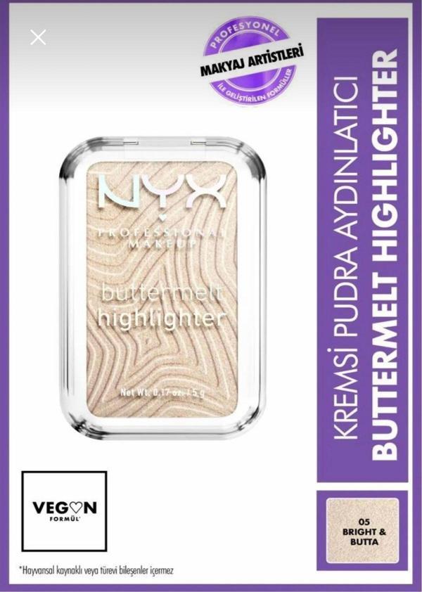 Professional Makeup Buttermelt Highlighter Kremsi Pudra Aydınlatıcı - 05 Bright & Butta - Image 1
