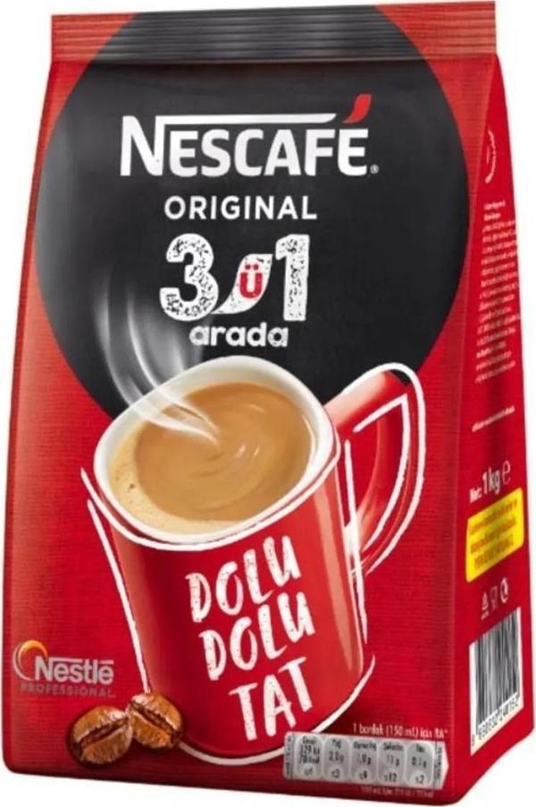 Nescafe 3'ü 1 Arada Kahve 1000 gr 6 Adet - Image 1