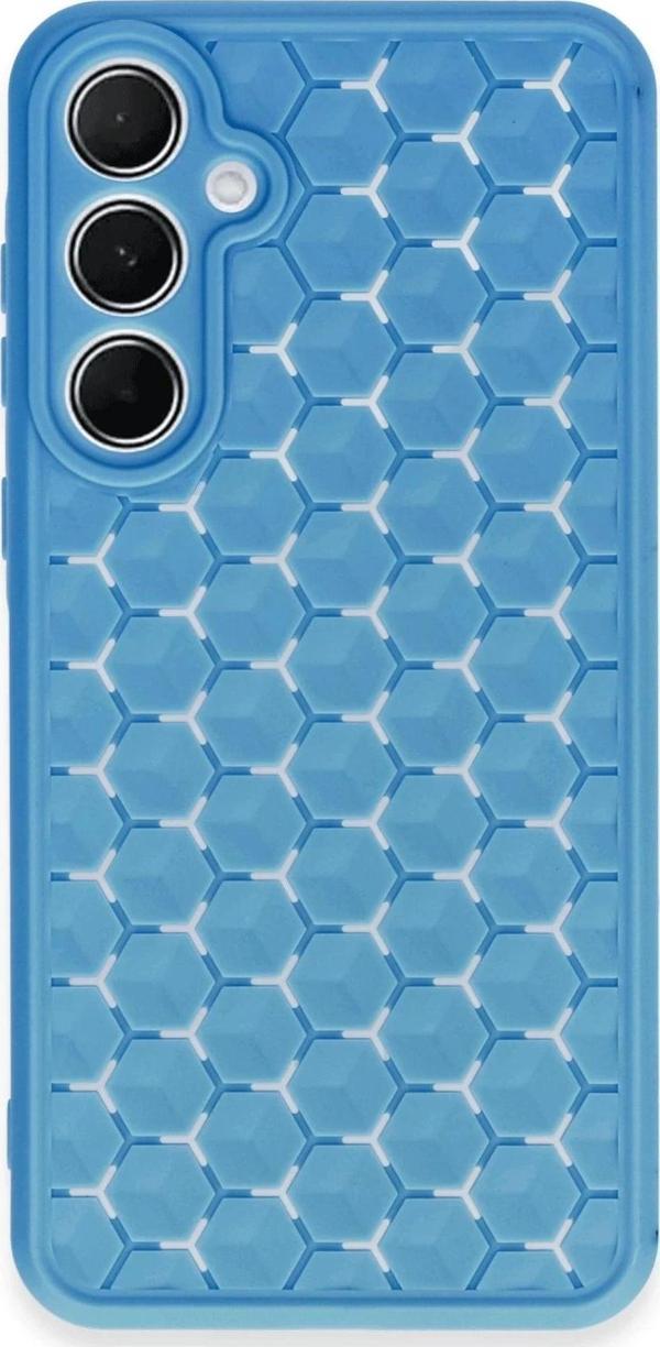 Samsung Galaxy A35 5G Kılıf Petek Silikon Kapak - Mavi - Image 1