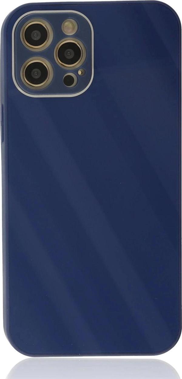 iPhone 12 Pro Max Kılıf Glass Kapak - Lacivert - Image 1