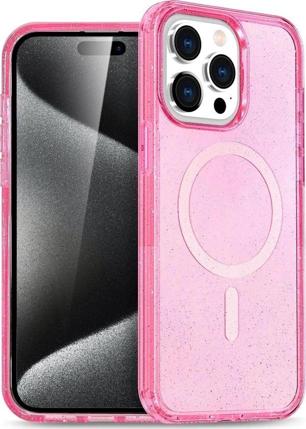 iPhone 15 Pro Max Kılıf Glow Magsafe Kapak - Pembe - Image 1
