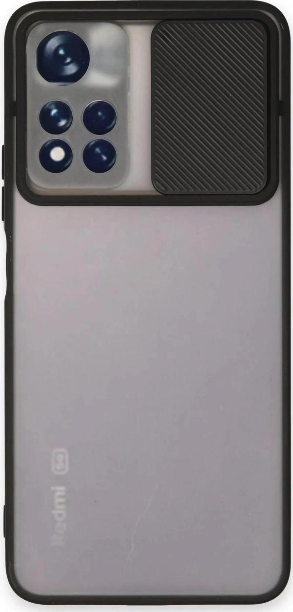 Xiaomi Redmi Note 11 Pro Plus 5G Kılıf Palm Buzlu Kamera Sürgülü Silikon - Siyah - Image 1