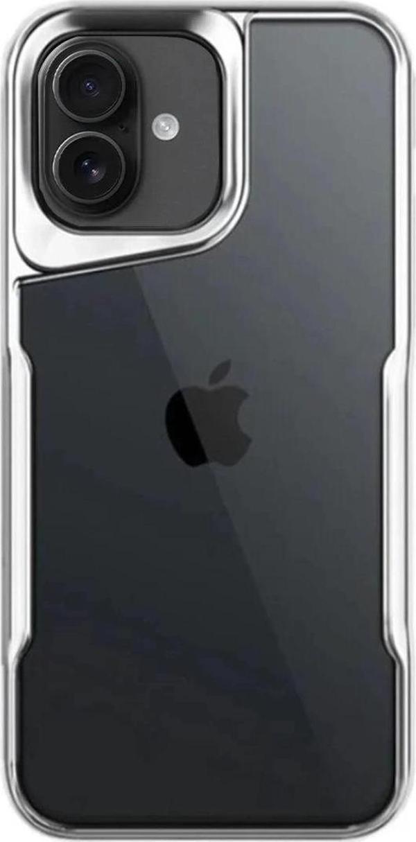 iPhone 16 Kılıf Boyi Silikon Kapak - Gümüş - Image 1