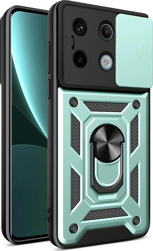 Xiaomi Poco X6 Pro Kılıf Pars Lens Yüzüklü Silikon - Yeşil - Image 1