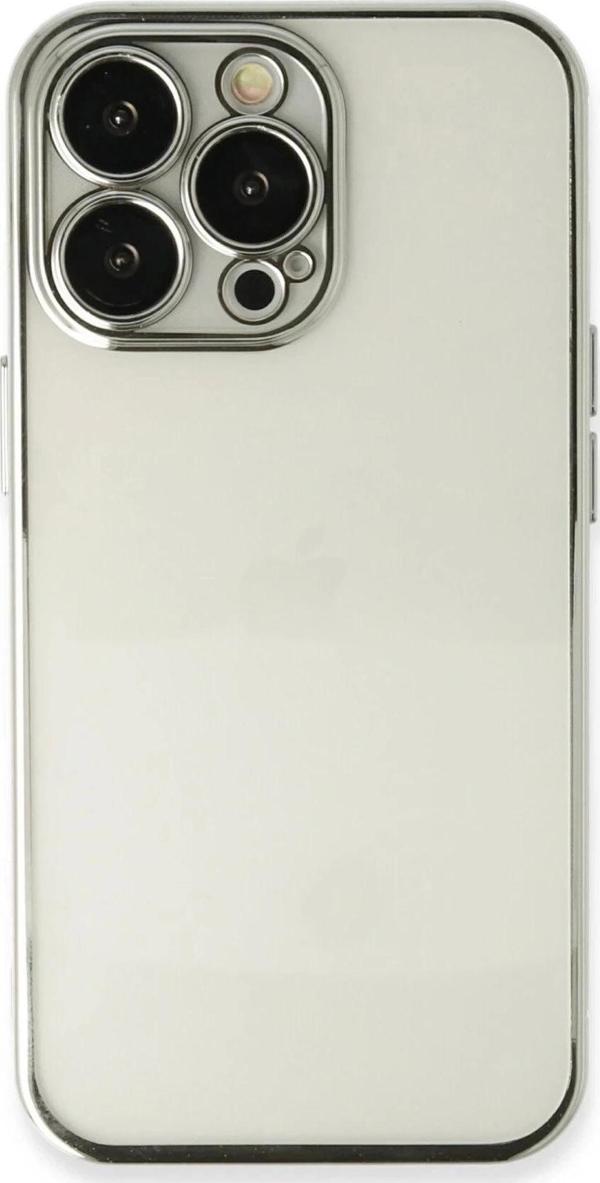 iPhone 13 Pro Max Kılıf Razer Lensli Silikon - Gümüş - Image 1