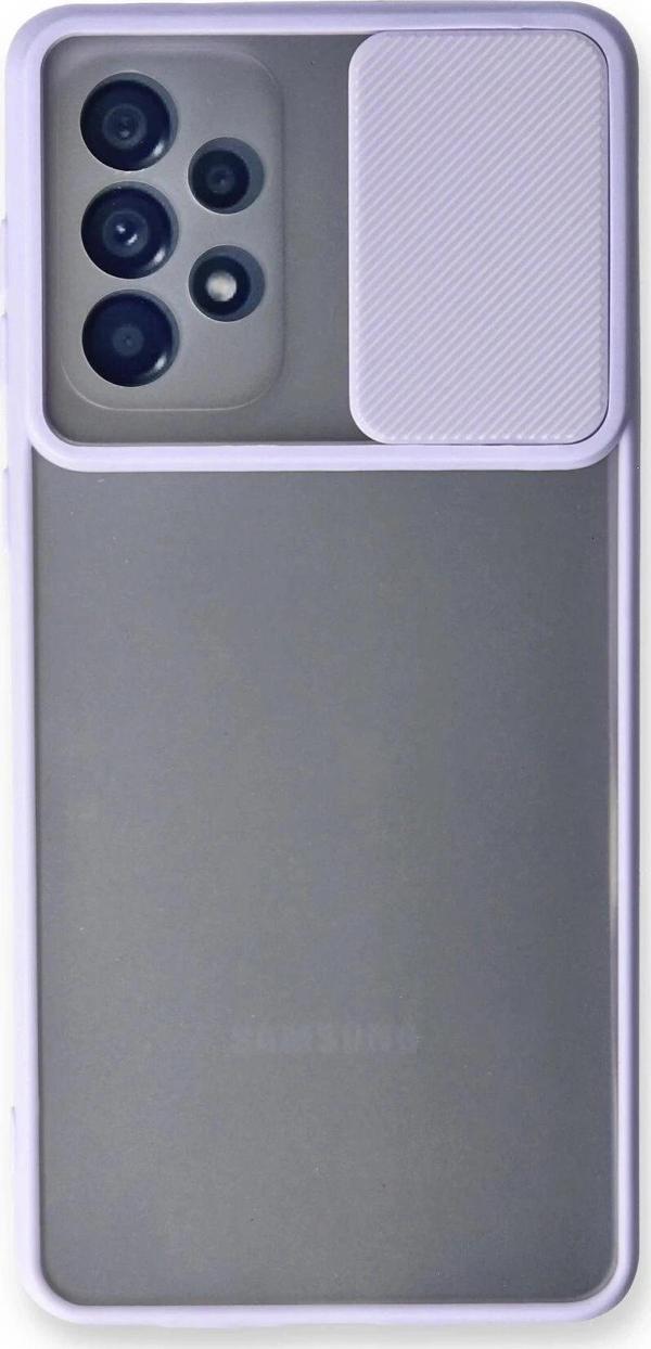 Samsung Galaxy A53 5G Kılıf Palm Buzlu Kamera Sürgülü Silikon - Lila - Image 1