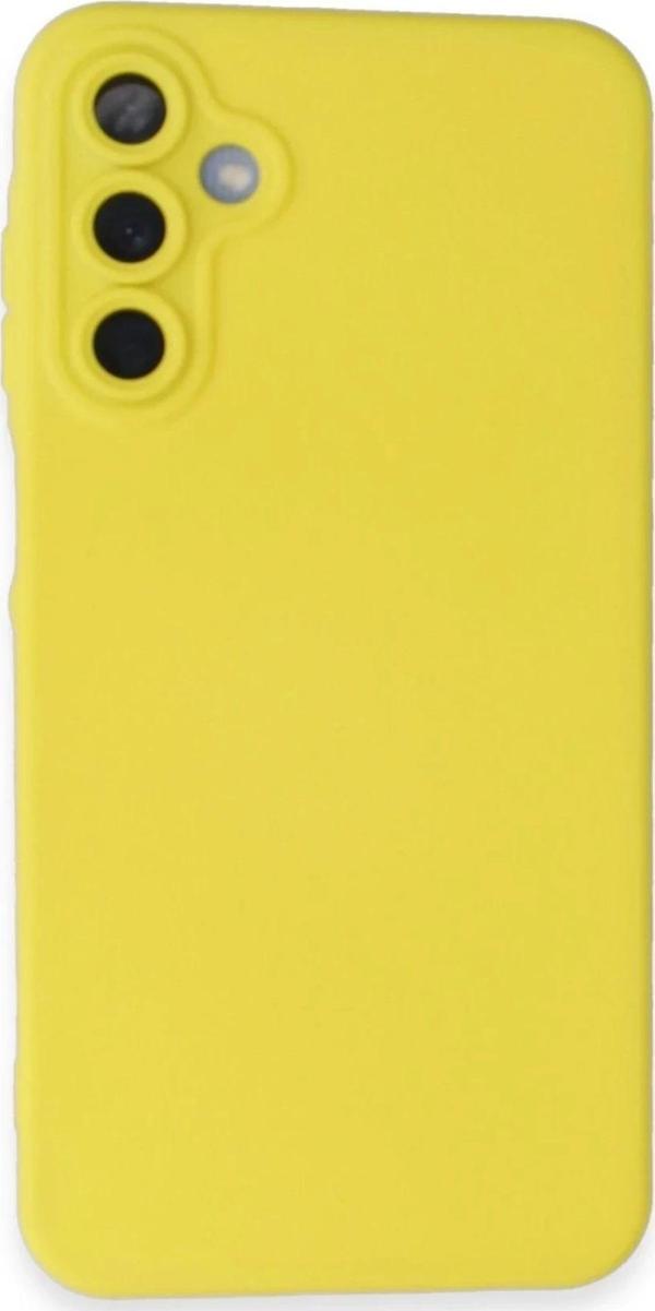 Samsung Galaxy A25 5G Kılıf Nano içi Kadife Silikon - Sarı - Image 1