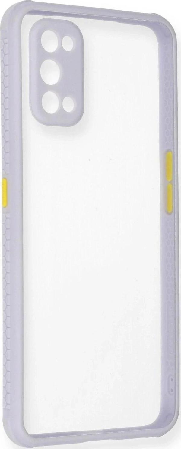 Realme 7 Pro Kılıf Miami Şeffaf Silikon - Lila - Image 1