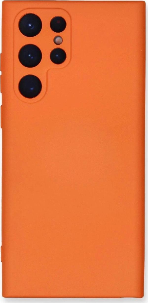 Samsung Galaxy S22 Ultra Kılıf Nano içi Kadife Silikon - Turuncu - Image 1