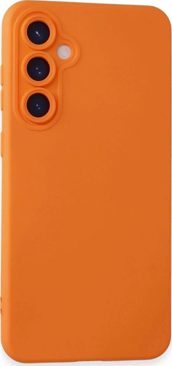 Samsung Galaxy S24 Kılıf Nano içi Kadife Silikon - Turuncu - Image 1