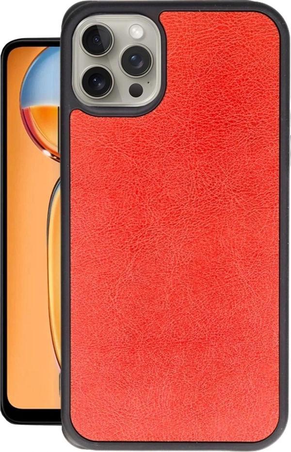 iPhone 15 Pro Max Kılıf Aras Deri Kapak - Kırmızı - Image 1