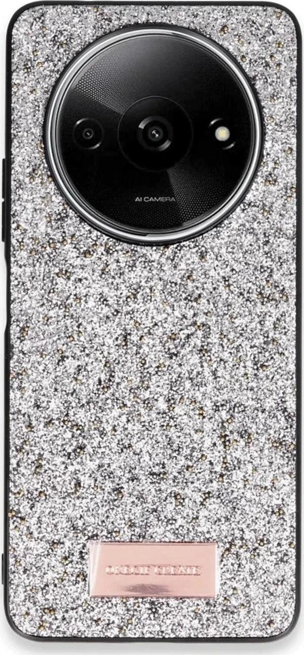 Onegif Xiaomi Redmi A3 4G Bright Simli Kapak - Gümüş - Image 1