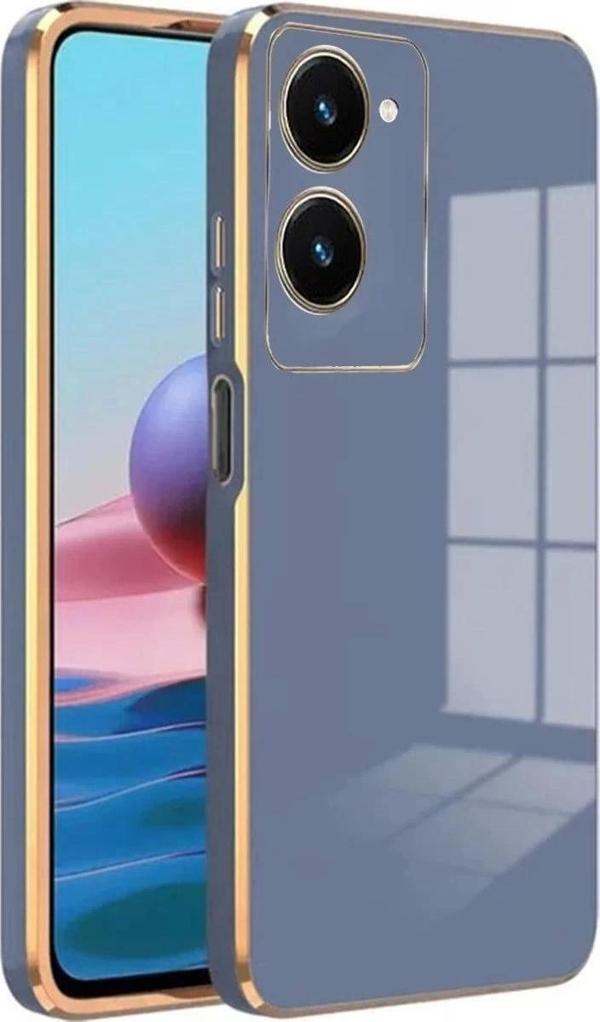 Vivo Y18 Kılıf Volet Silikon - Mavi - Image 1