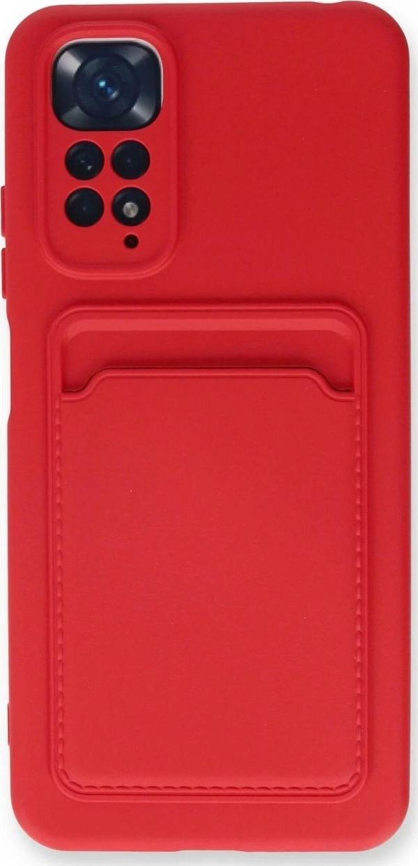 Xiaomi Redmi Note 11S Kılıf Kelvin Kartvizitli Silikon - Kırmızı - Image 1