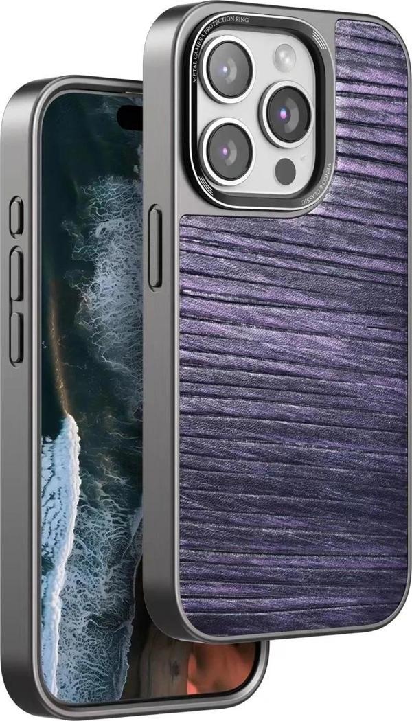 Venco iPhone 15 Pro Wave Kapak - Derin Mor - Image 1