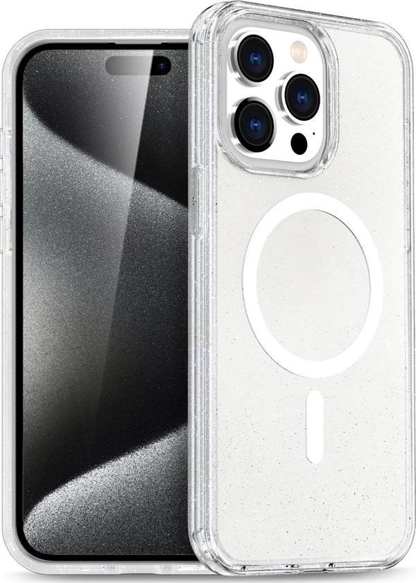 iPhone 15 Pro Kılıf Glow Magsafe Kapak - Şeffaf - Image 1