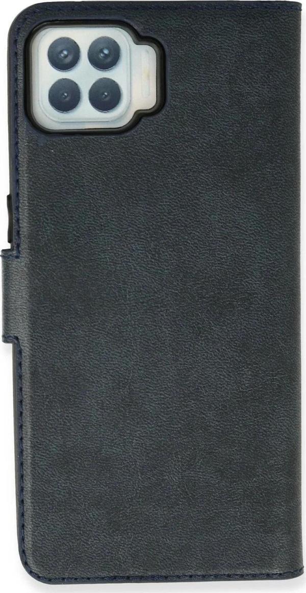 Oppo Reno 4 Lite Kılıf Trend S Plus Kapaklı Kılıf - Lacivert - Image 1