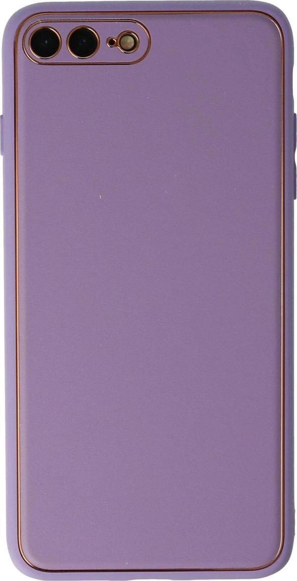 iPhone 7 Plus Kılıf Coco Deri Silikon Kapak - Lila - Image 1