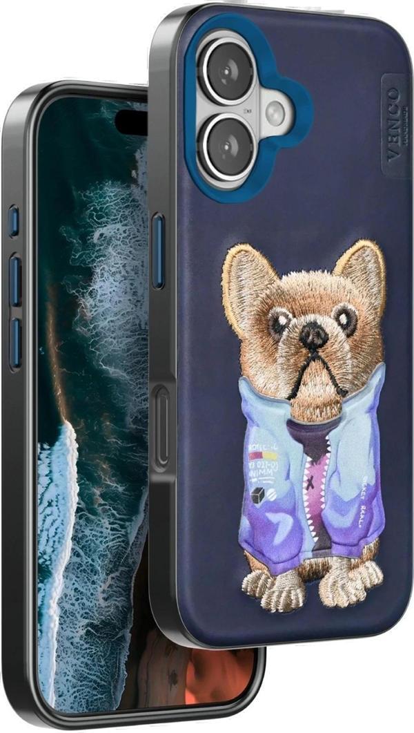 Venco iPhone 16 Cute Desenli Kapak - Lacivert - Image 1