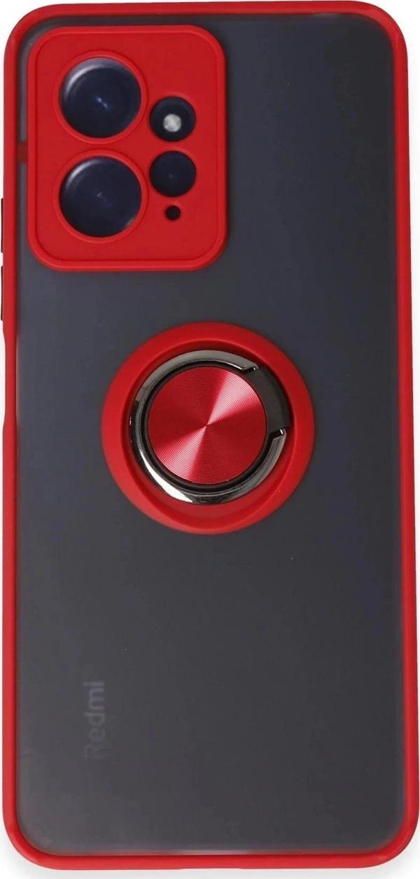 Xiaomi Redmi Note 12 4G Kılıf Montreal Yüzüklü Silikon Kapak - Kırmızı - Image 1