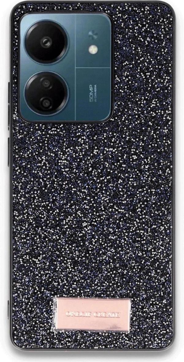 Onegif Xiaomi Redmi 13C Bright Simli Kapak - Siyah - Image 1