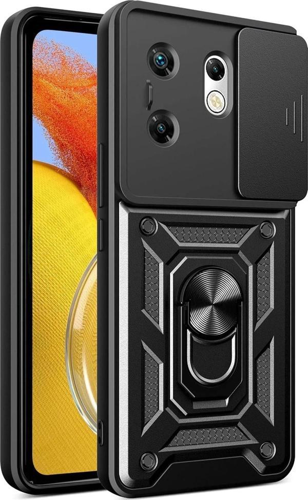 İnfinix Zero 30 4G Kılıf Pars Lens Yüzüklü Silikon - Siyah - Image 1