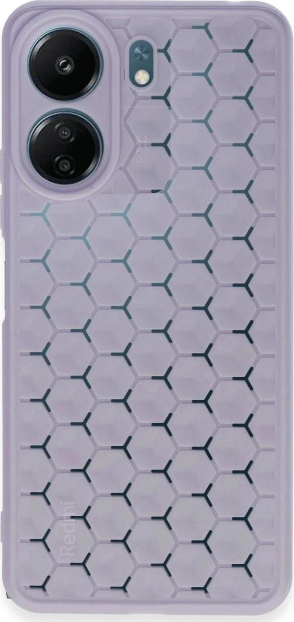 Xiaomi Redmi 13C Kılıf Petek Silikon Kapak - Lila - Image 1