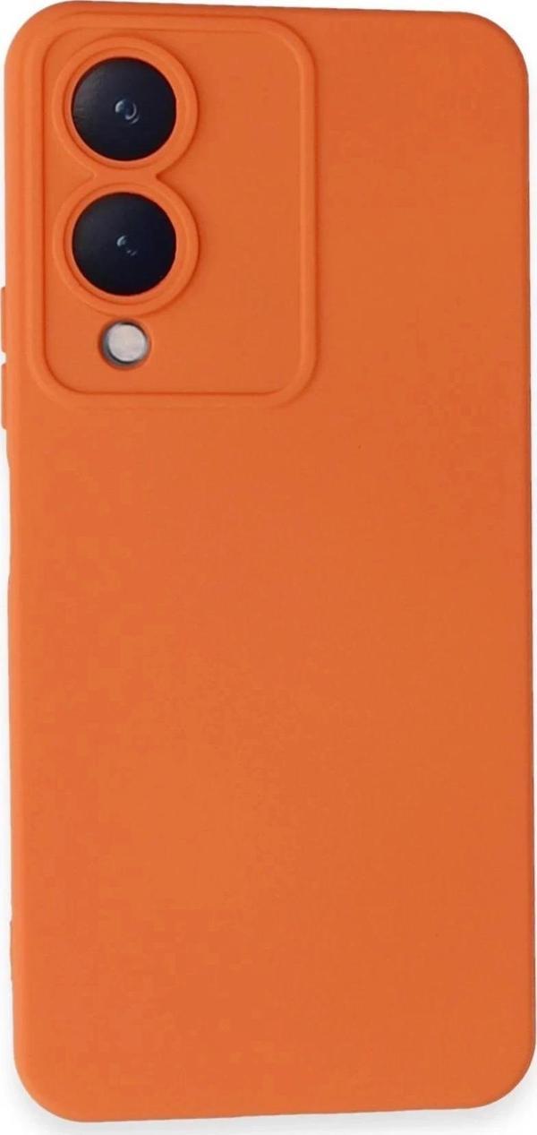 Vivo Y17S Kılıf Nano içi Kadife Silikon - Turuncu - Image 1