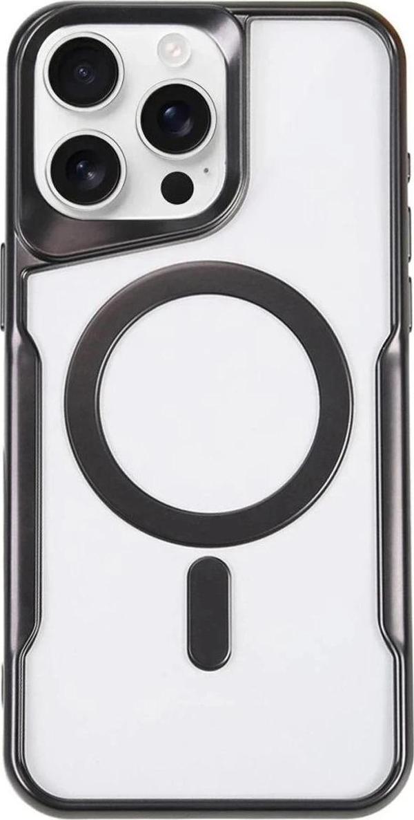 iPhone 15 Pro Max Kılıf Boyi Magsafe Silikon Kapak - Siyah - Image 1