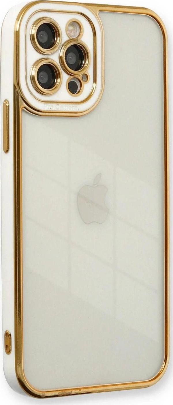 iPhone 12 Pro Kılıf Liva Lens Silikon - Beyaz - Image 1