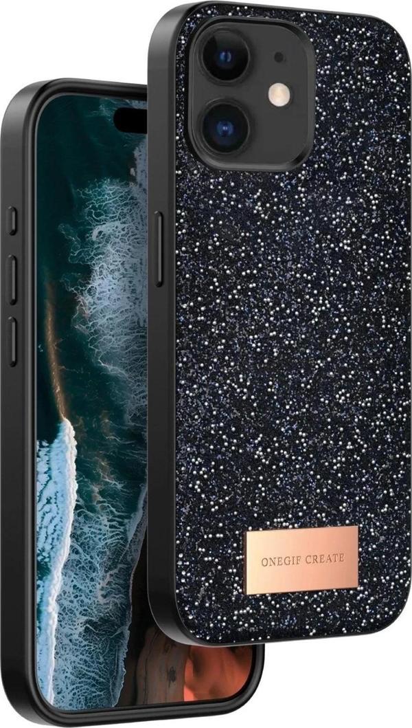 Onegif iPhone 11 Bright Simli Kapak - Siyah - Image 1