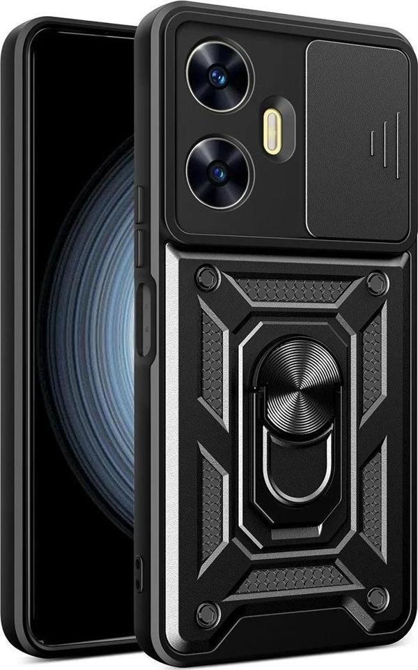 Realme C55 Kılıf Pars Lens Yüzüklü Silikon - Siyah - Image 1
